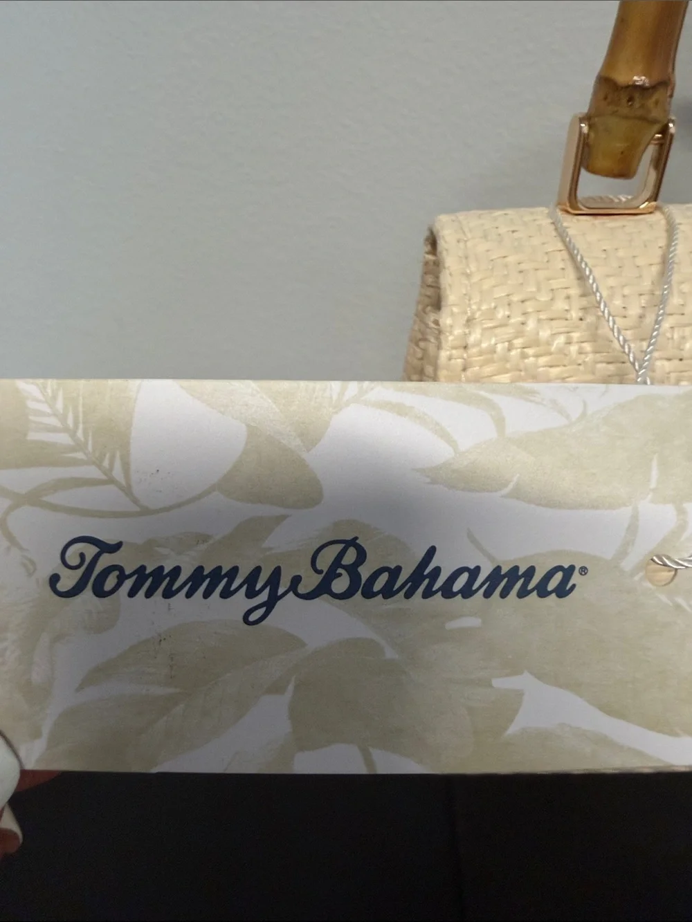 Tommy Bahama | Classic Woven Handbag w/ Bamboo Handle & Crossbody Chain 🌴